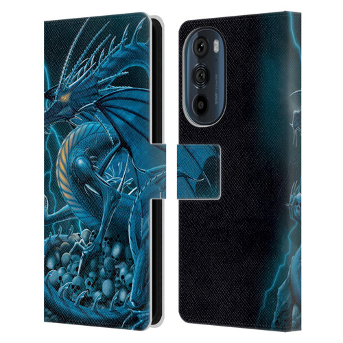 Vincent Hie Dragons 2 Abolisher Blue Leather Book Wallet Case Cover For Motorola Edge 30