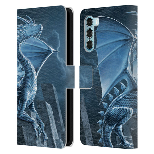 Vincent Hie Dragons 2 Silver Leather Book Wallet Case Cover For Motorola Edge S30 / Moto G200 5G