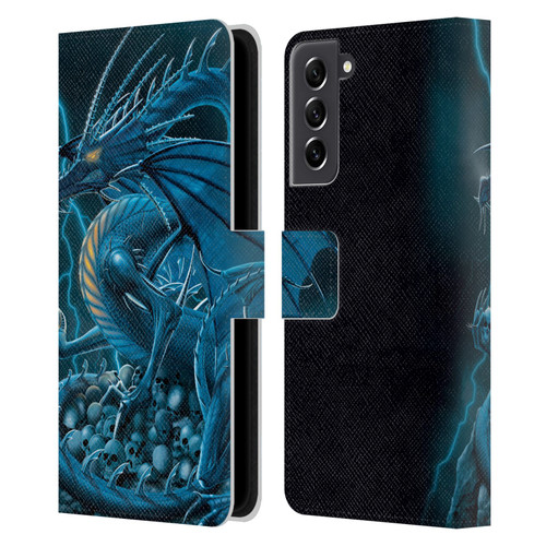 Vincent Hie Dragons 2 Abolisher Blue Leather Book Wallet Case Cover For Samsung Galaxy S21 FE 5G
