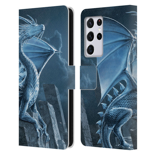Vincent Hie Dragons 2 Silver Leather Book Wallet Case Cover For Samsung Galaxy S21 Ultra 5G