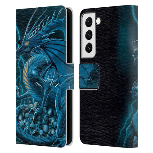 Vincent Hie Dragons 2 Abolisher Blue Leather Book Wallet Case Cover For Samsung Galaxy S22 5G