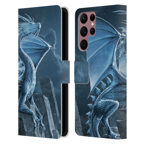 Vincent Hie Dragons 2 Silver Leather Book Wallet Case Cover For Samsung Galaxy S22 Ultra 5G