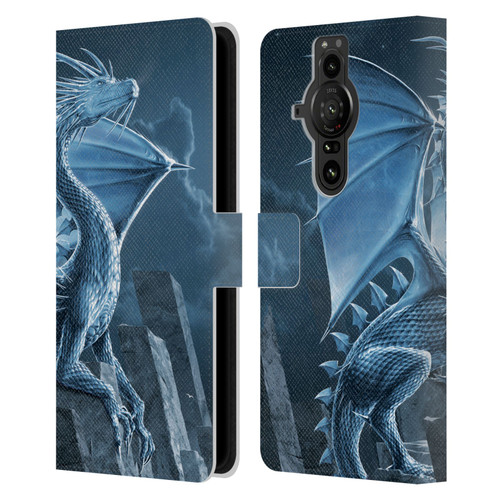 Vincent Hie Dragons 2 Silver Leather Book Wallet Case Cover For Sony Xperia Pro-I