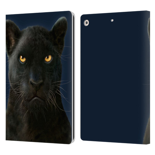 Vincent Hie Felidae Dark Panther Leather Book Wallet Case Cover For Apple iPad 10.2 2019/2020/2021