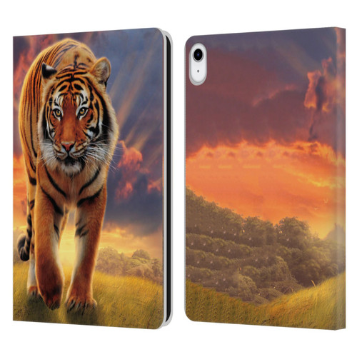 Vincent Hie Felidae Rising Tiger Leather Book Wallet Case Cover For Apple iPad 10.9 (2022)