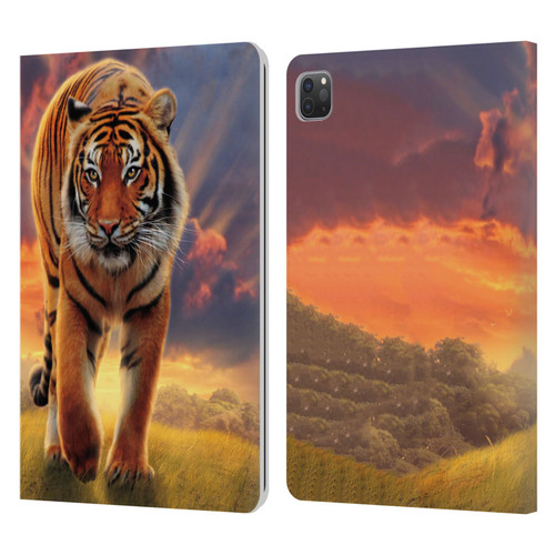 Vincent Hie Felidae Rising Tiger Leather Book Wallet Case Cover For Apple iPad Pro 11 2020 / 2021 / 2022