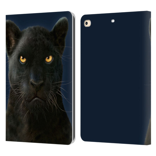 Vincent Hie Felidae Dark Panther Leather Book Wallet Case Cover For Apple iPad 9.7 2017 / iPad 9.7 2018