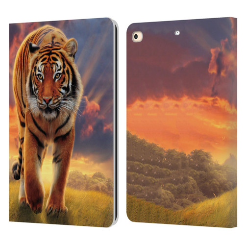 Vincent Hie Felidae Rising Tiger Leather Book Wallet Case Cover For Apple iPad 9.7 2017 / iPad 9.7 2018
