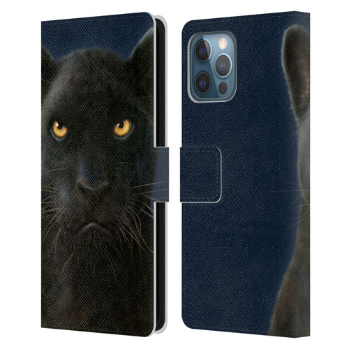 Vincent Hie Felidae Dark Panther Leather Book Wallet Case Cover For Apple iPhone 12 Pro Max