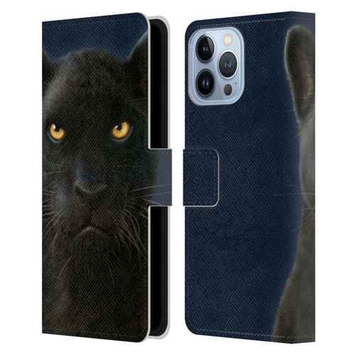 Vincent Hie Felidae Dark Panther Leather Book Wallet Case Cover For Apple iPhone 13 Pro Max