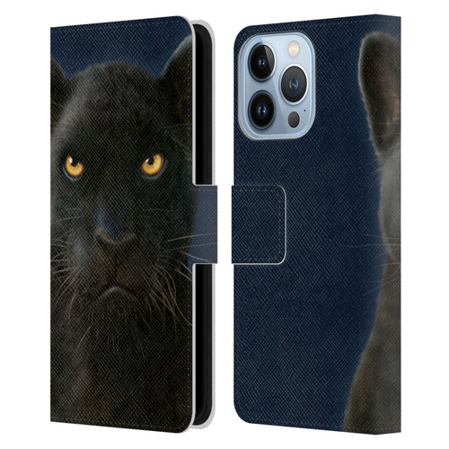 Vincent Hie Felidae Dark Panther Leather Book Wallet Case Cover For Apple iPhone 13 Pro
