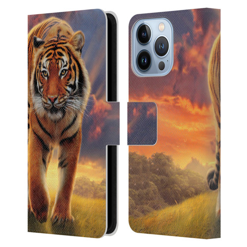 Vincent Hie Felidae Rising Tiger Leather Book Wallet Case Cover For Apple iPhone 13 Pro