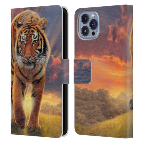 Vincent Hie Felidae Rising Tiger Leather Book Wallet Case Cover For Apple iPhone 14