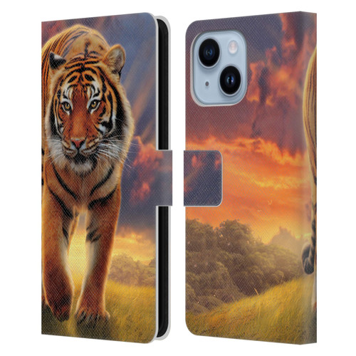 Vincent Hie Felidae Rising Tiger Leather Book Wallet Case Cover For Apple iPhone 14 Plus