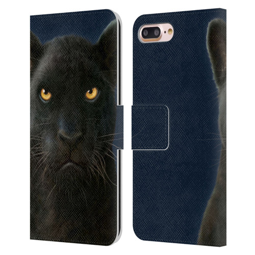 Vincent Hie Felidae Dark Panther Leather Book Wallet Case Cover For Apple iPhone 7 Plus / iPhone 8 Plus