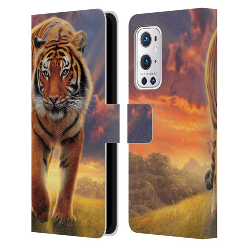 Vincent Hie Felidae Rising Tiger Leather Book Wallet Case Cover For OnePlus 9 Pro