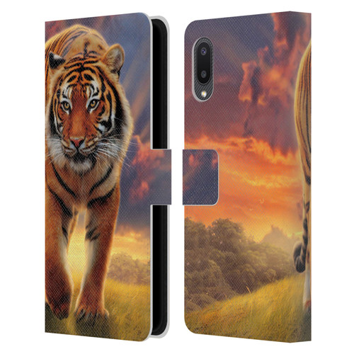 Vincent Hie Felidae Rising Tiger Leather Book Wallet Case Cover For Samsung Galaxy A02/M02 (2021)