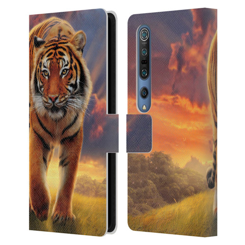 Vincent Hie Felidae Rising Tiger Leather Book Wallet Case Cover For Xiaomi Mi 10 5G / Mi 10 Pro 5G