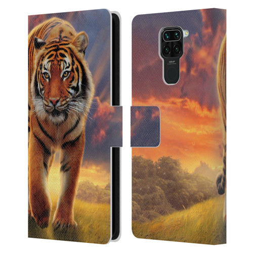 Vincent Hie Felidae Rising Tiger Leather Book Wallet Case Cover For Xiaomi Redmi Note 9 / Redmi 10X 4G