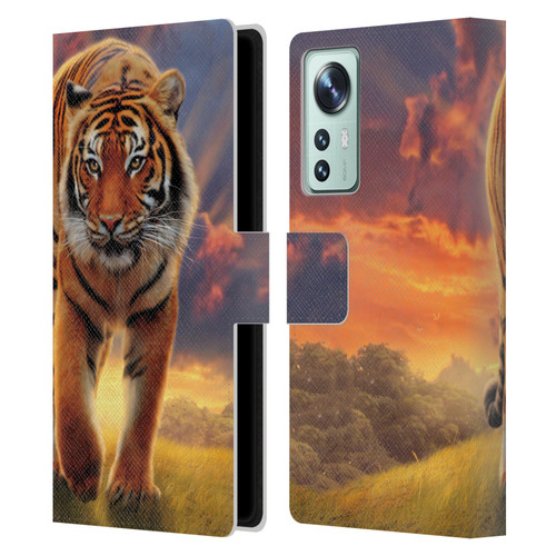 Vincent Hie Felidae Rising Tiger Leather Book Wallet Case Cover For Xiaomi 12