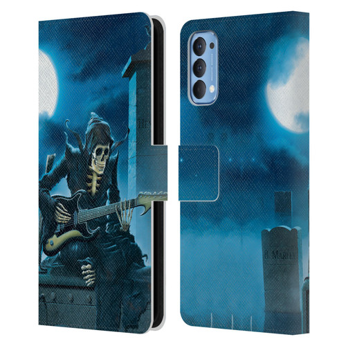 Vincent Hie Skulls Tribute Leather Book Wallet Case Cover For OPPO Reno 4 5G