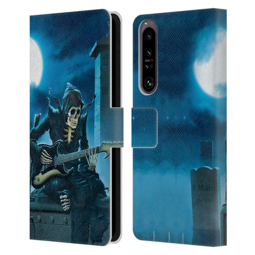 Vincent Hie Skulls Tribute Leather Book Wallet Case Cover For Sony Xperia 1 IV