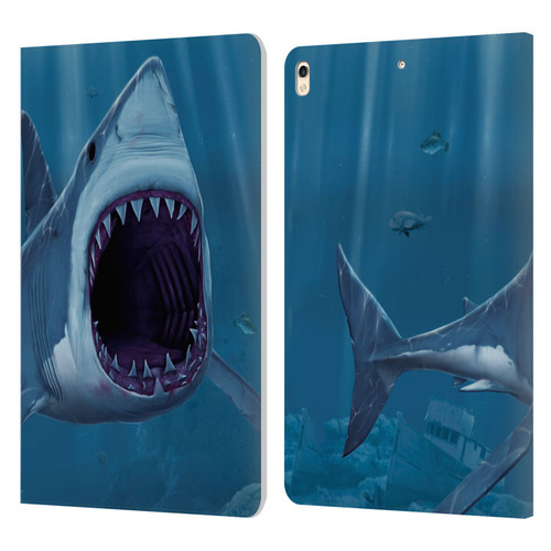Vincent Hie Underwater Shark Bite Leather Book Wallet Case Cover For Apple iPad Pro 10.5 (2017)