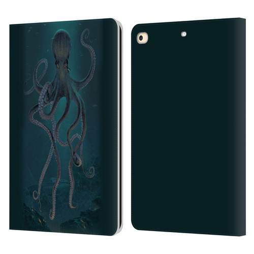 Vincent Hie Underwater Giant Octopus Leather Book Wallet Case Cover For Apple iPad 9.7 2017 / iPad 9.7 2018