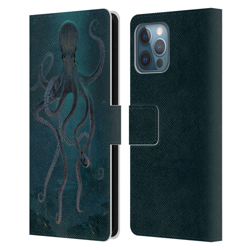 Vincent Hie Underwater Giant Octopus Leather Book Wallet Case Cover For Apple iPhone 12 Pro Max
