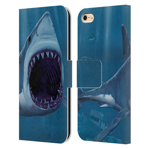 Vincent Hie Underwater Shark Bite Leather Book Wallet Case Cover For Apple iPhone 6 / iPhone 6s