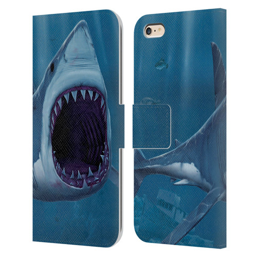 Vincent Hie Underwater Shark Bite Leather Book Wallet Case Cover For Apple iPhone 6 Plus / iPhone 6s Plus