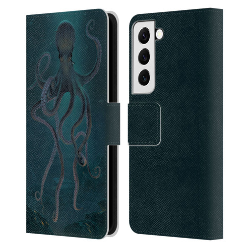 Vincent Hie Underwater Giant Octopus Leather Book Wallet Case Cover For Samsung Galaxy S22 5G