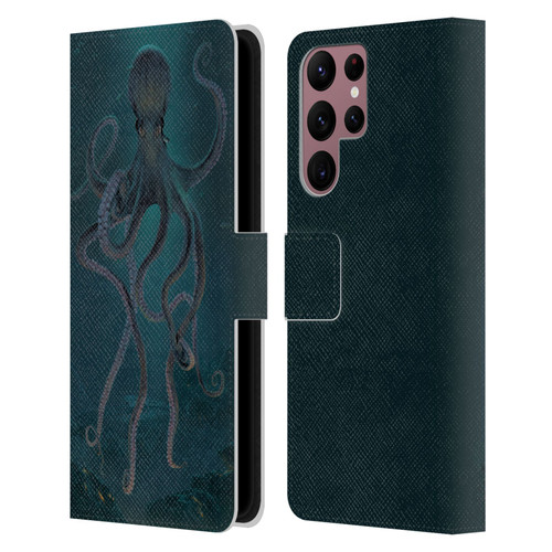 Vincent Hie Underwater Giant Octopus Leather Book Wallet Case Cover For Samsung Galaxy S22 Ultra 5G