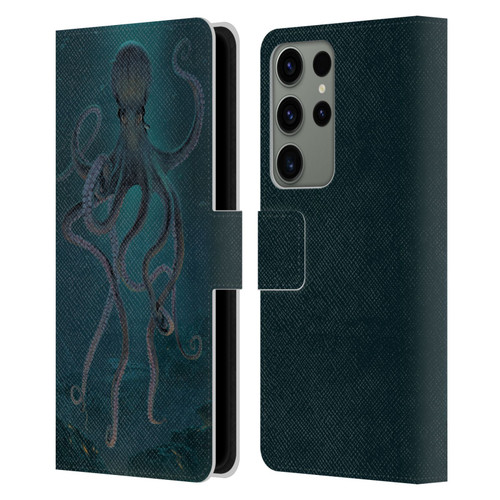Vincent Hie Underwater Giant Octopus Leather Book Wallet Case Cover For Samsung Galaxy S23 Ultra 5G