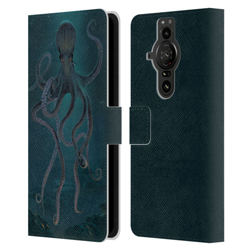 Vincent Hie Underwater Giant Octopus Leather Book Wallet Case Cover For Sony Xperia Pro-I