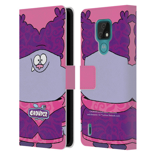Chowder: Animated Series Graphics Full Face Leather Book Wallet Case Cover For Motorola Moto E7