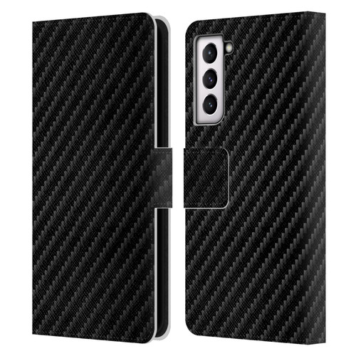 Alyn Spiller Carbon Fiber Plain Leather Book Wallet Case Cover For Samsung Galaxy S21 5G