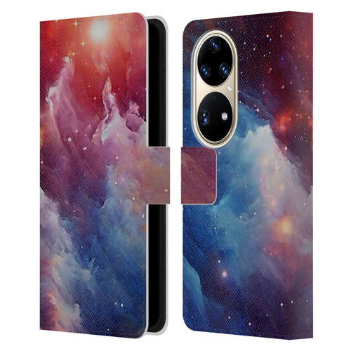 Cosmo18 Space Mysterious Space Leather Book Wallet Case Cover For Huawei P50 Pro