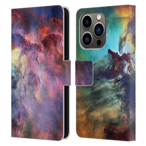Cosmo18 Space Lagoon Nebula Leather Book Wallet Case Cover For Apple iPhone 14 Pro