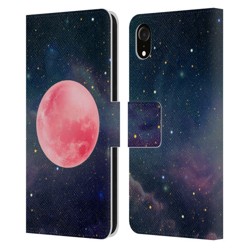 Cosmo18 Space Pink Moon Leather Book Wallet Case Cover For Apple iPhone XR