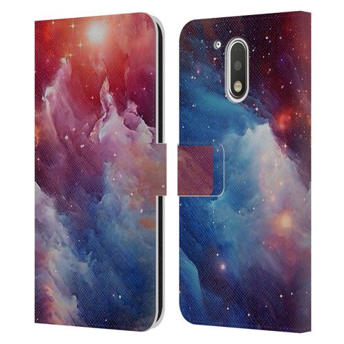 Cosmo18 Space Mysterious Space Leather Book Wallet Case Cover For Motorola Moto G41