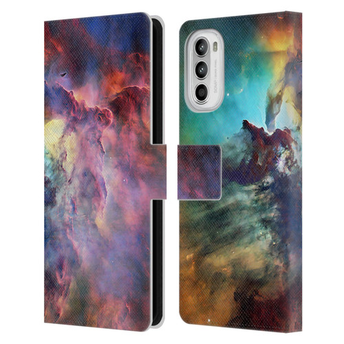 Cosmo18 Space Lagoon Nebula Leather Book Wallet Case Cover For Motorola Moto G52