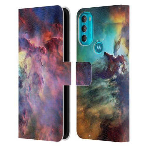 Cosmo18 Space Lagoon Nebula Leather Book Wallet Case Cover For Motorola Moto G71 5G