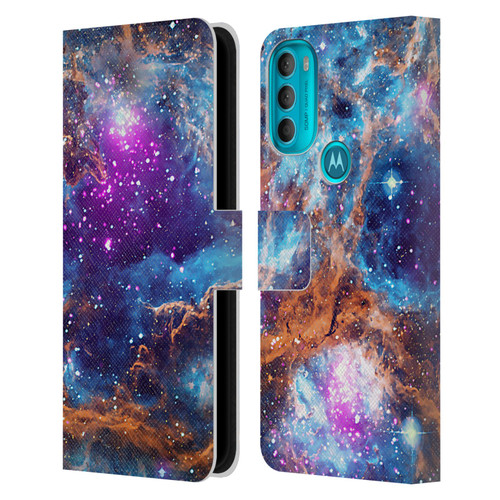 Cosmo18 Space Lobster Nebula Leather Book Wallet Case Cover For Motorola Moto G71 5G