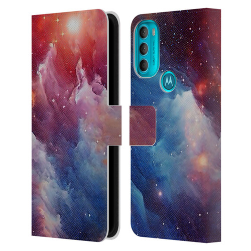 Cosmo18 Space Mysterious Space Leather Book Wallet Case Cover For Motorola Moto G71 5G