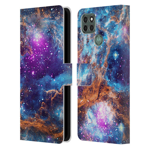 Cosmo18 Space Lobster Nebula Leather Book Wallet Case Cover For Motorola Moto G9 Power