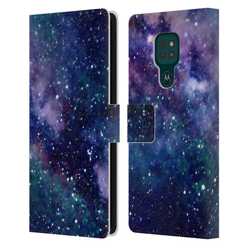 Cosmo18 Space Milky Way Leather Book Wallet Case Cover For Motorola Moto G9 Play