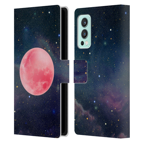 Cosmo18 Space Pink Moon Leather Book Wallet Case Cover For OnePlus Nord 2 5G