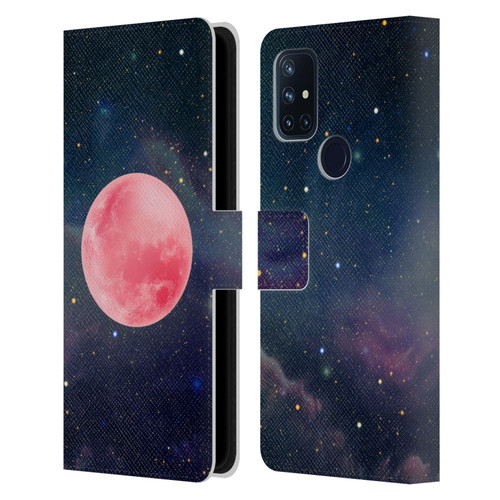 Cosmo18 Space Pink Moon Leather Book Wallet Case Cover For OnePlus Nord N10 5G