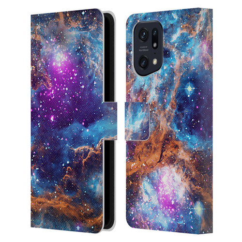 Cosmo18 Space Lobster Nebula Leather Book Wallet Case Cover For OPPO Find X5